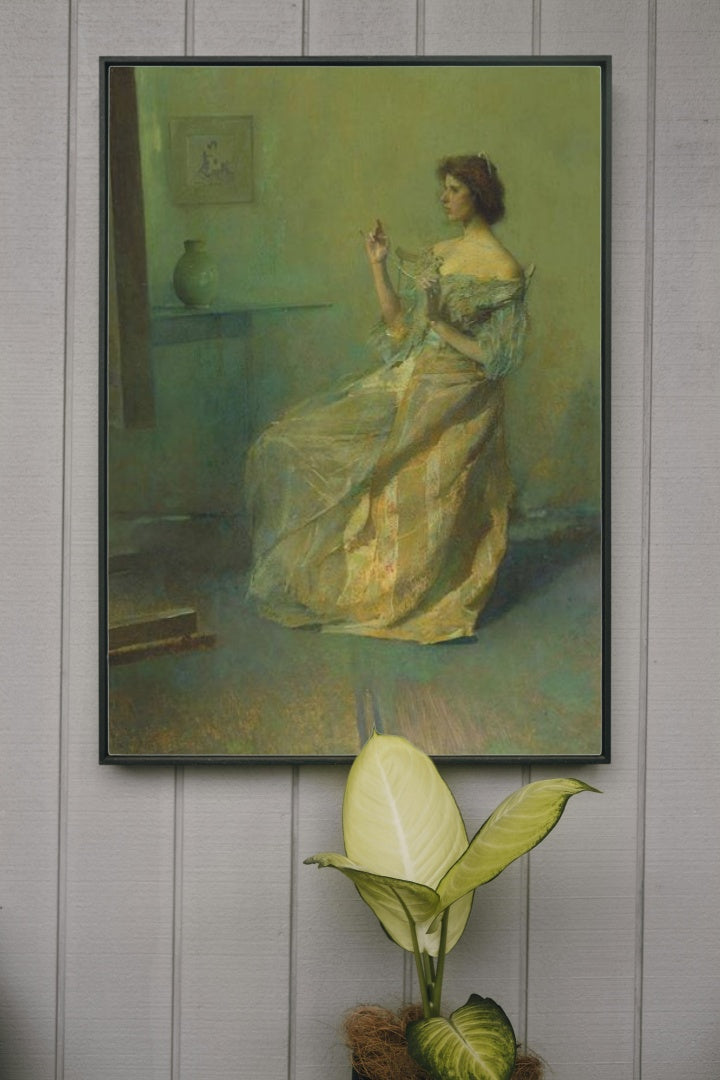 The Necklace by Thomas Dewing Tonalism Art dated 1907