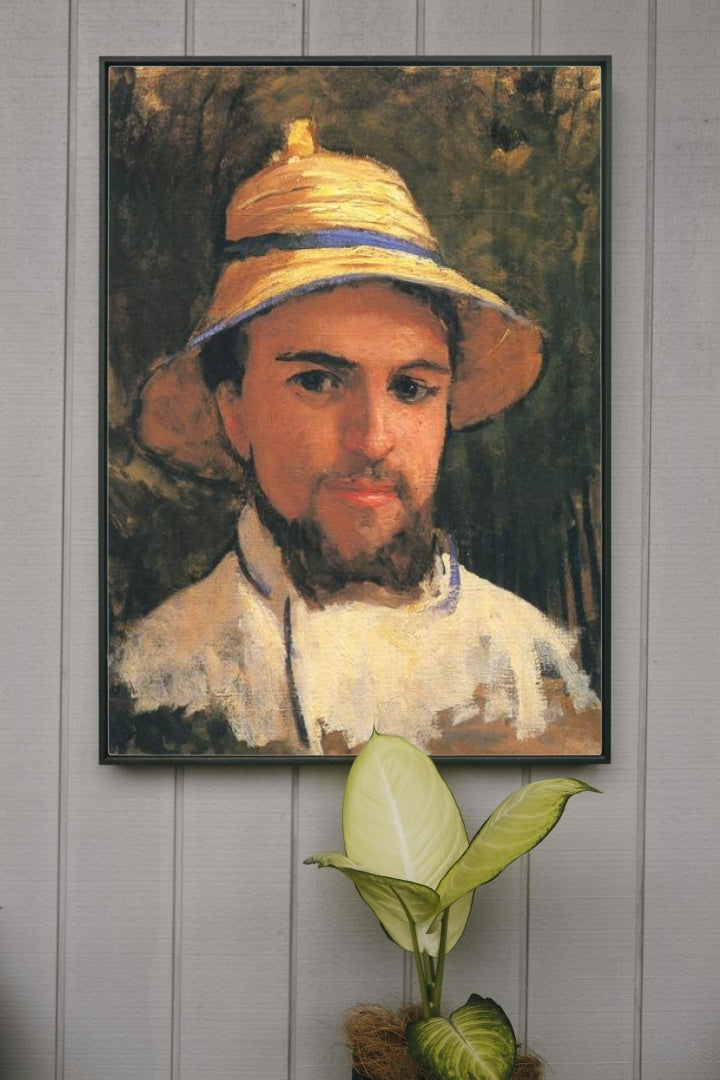 Self-Portrait with Pith Helmet by Gustave Caillebotte Impressionism Art dated 1873