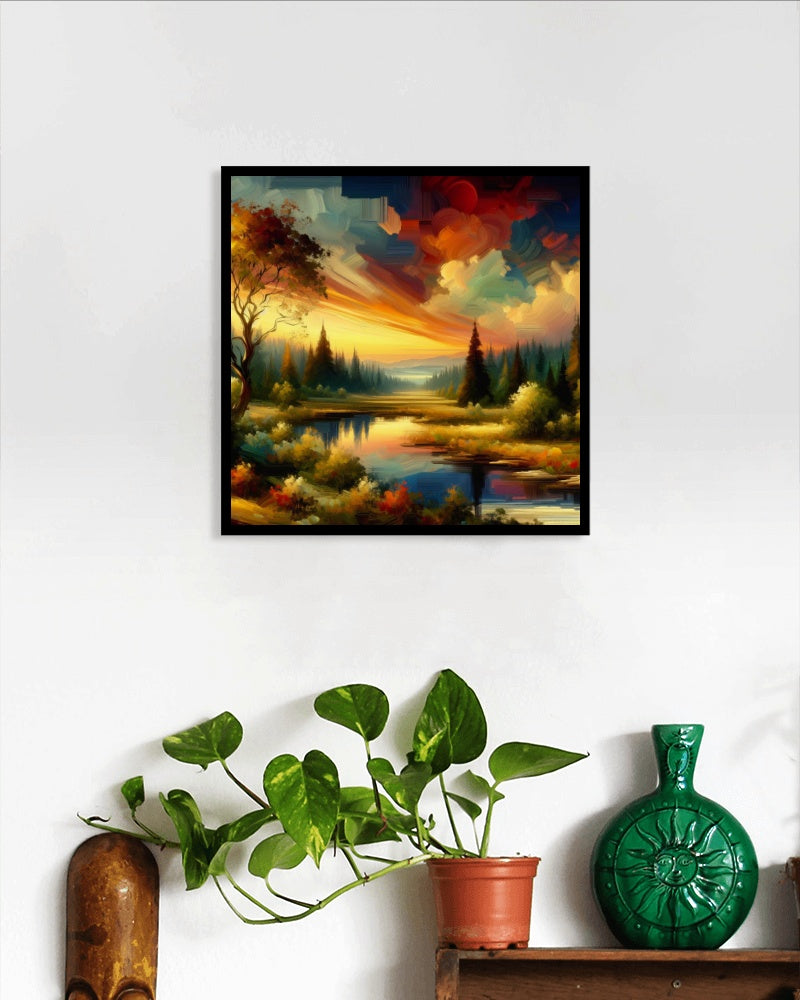 Seraphic Ananta Vista: Majestic Landscape Oilpainting Art