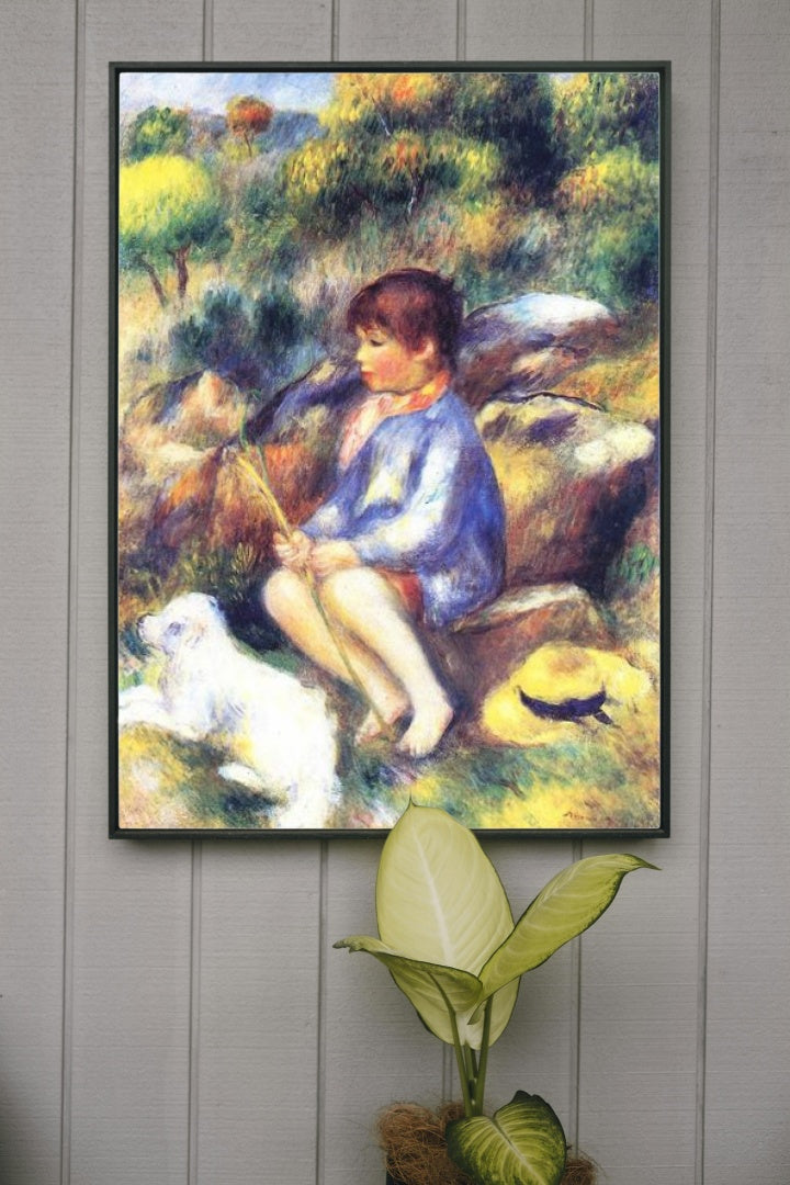 Young Boy by the River by Pierre-Auguste Renoir Impressionism Art dated 1890