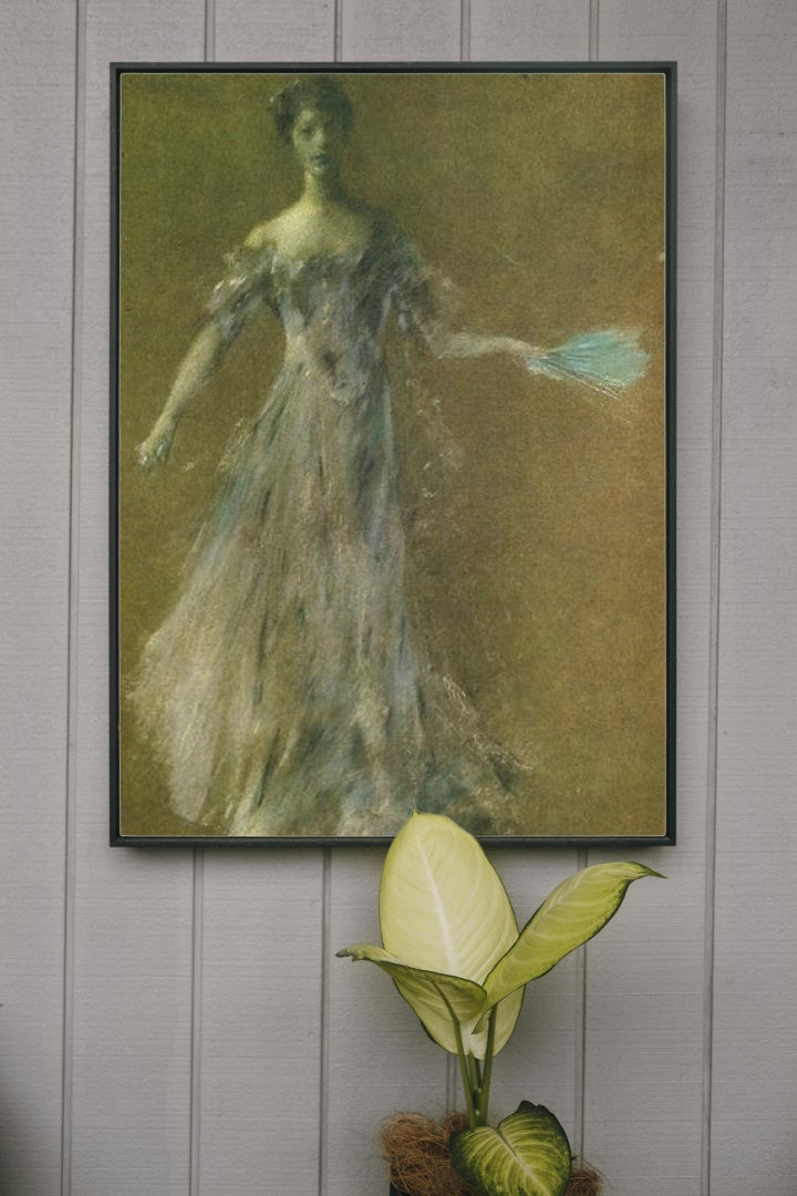 Lady in Lavender Dress by Thomas Dewing Tonalism Art dated 1910