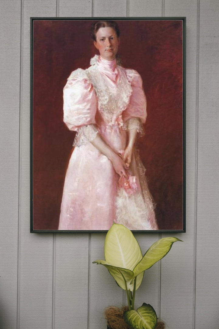 A Study in Pink (Portrait of Mrs. Robert P. McDougal) by William Merritt Chase Impressionism Art dated 1895