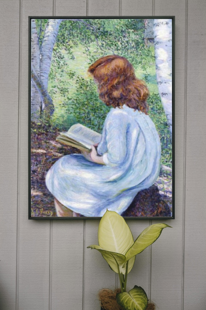 Child with Red Hair Reading by Lilla Cabot Perry Impressionism Art