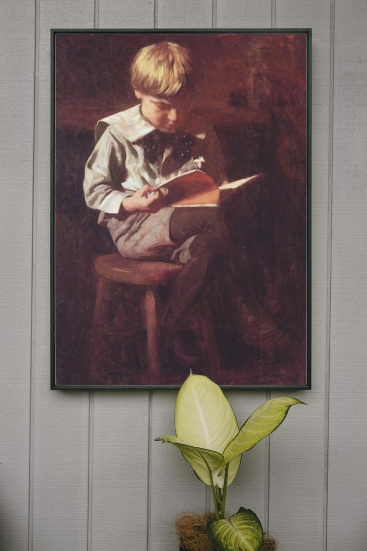 Boy Reading: Ned Anshutz by Thomas Pollock Anshutz Realism Art dated 1900