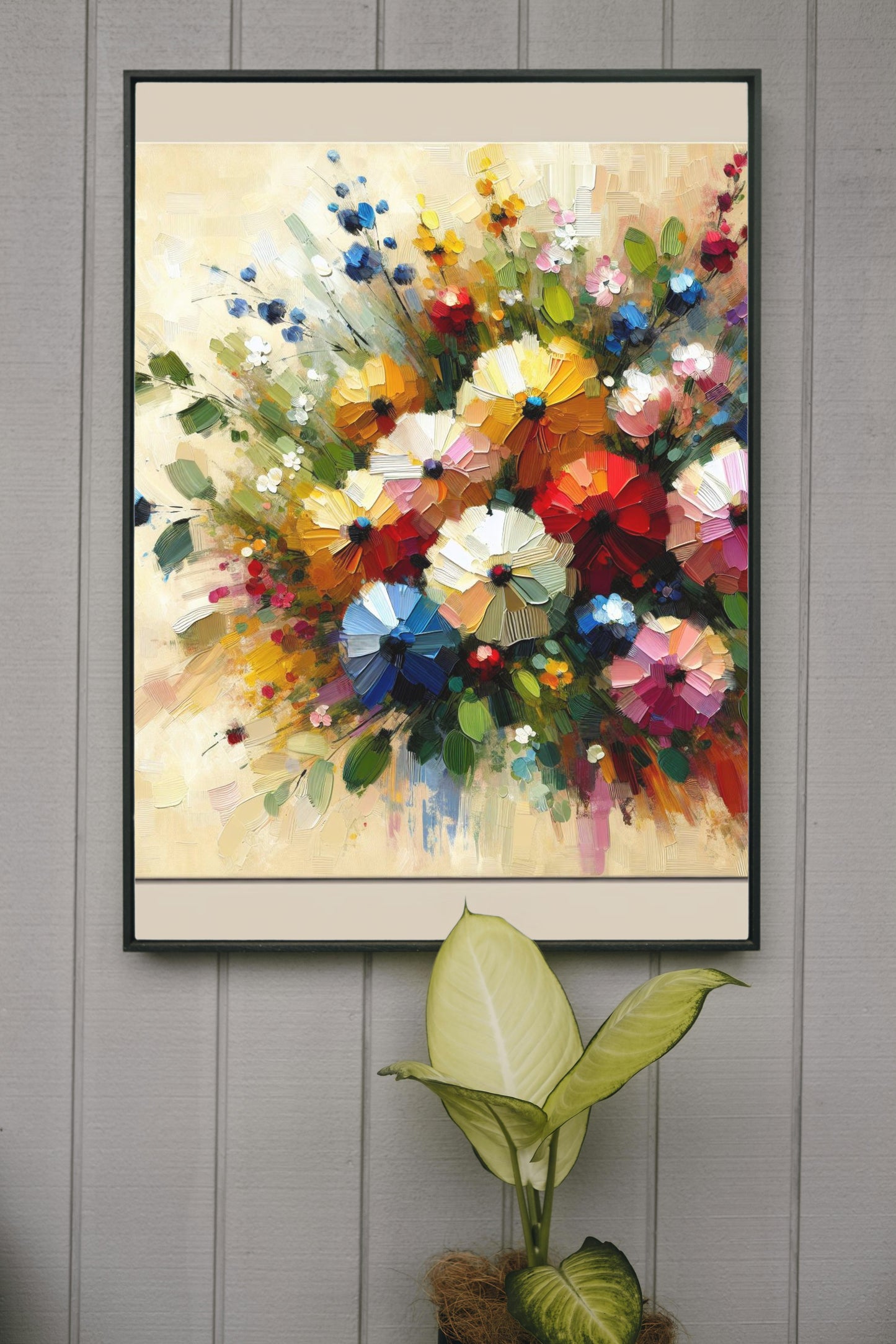 Vividus Floralis Oilpainting Art: Luminous Blossoms