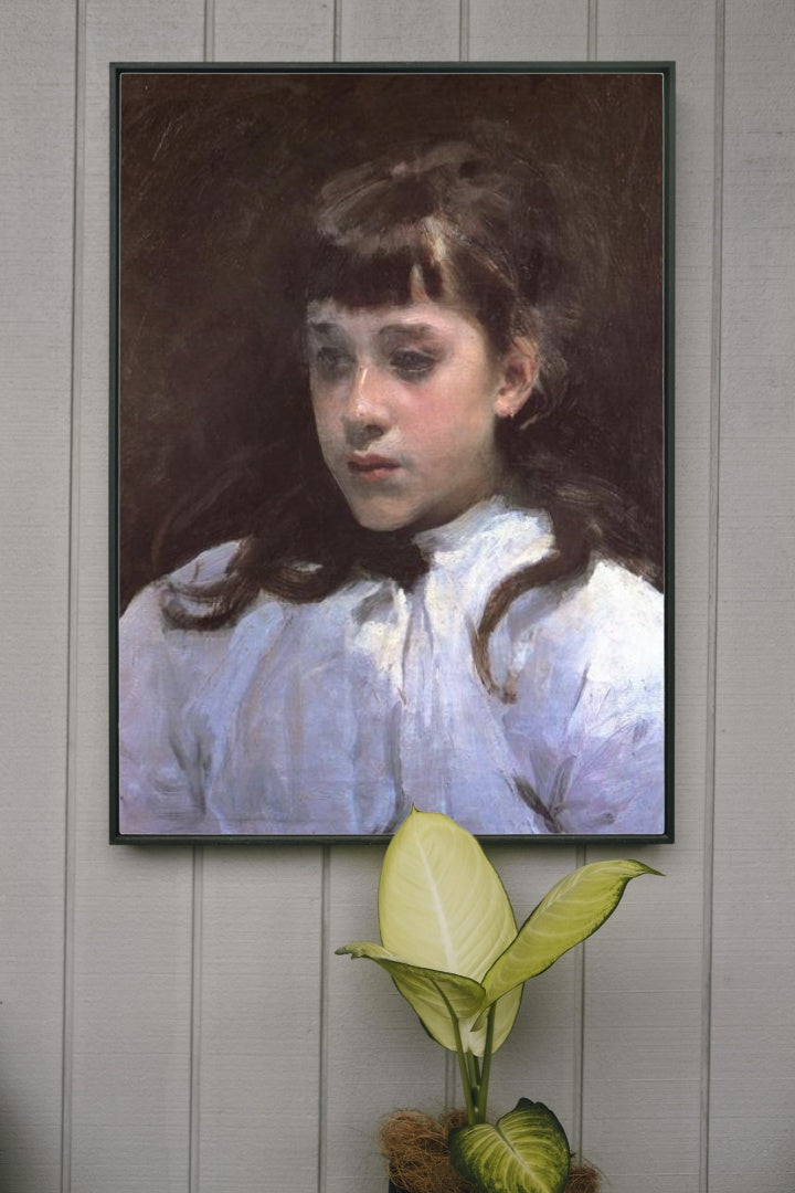 Young Girl Wearing a White Muslin Blouse by John Singer Sargent Realism Art dated 1885