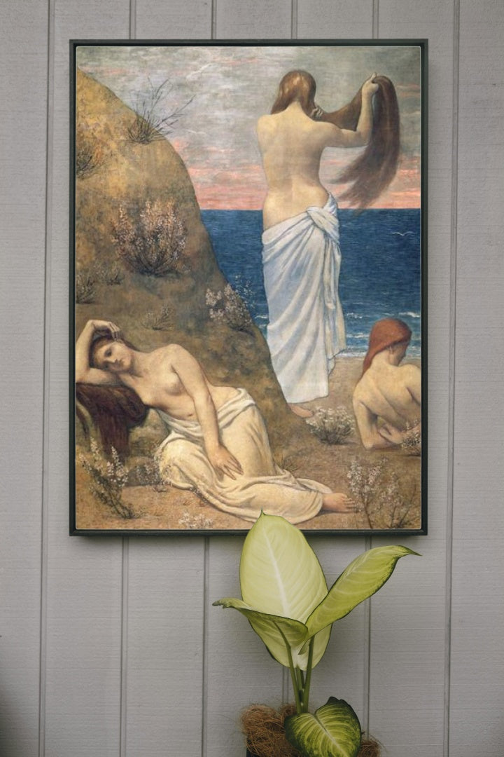 Young Girls on the Edge of the Sea by Pierre Puvis de Chavannes Symbolism Art dated 1879