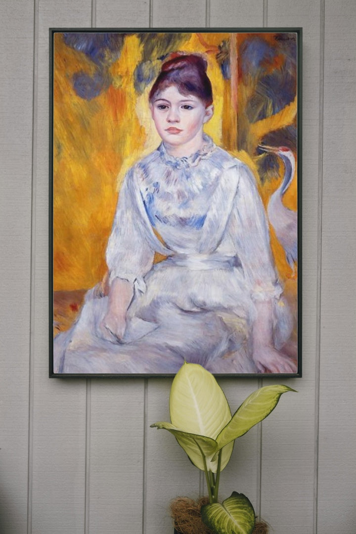 Young Woman with Crane by Pierre-Auguste Renoir Impressionism Art dated 1886