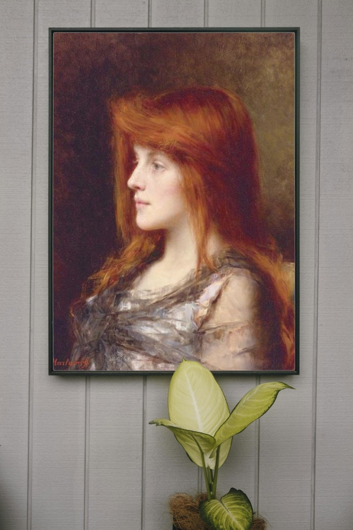 Auburn Haired Beauty by Alexei Harlamoff Realism Art