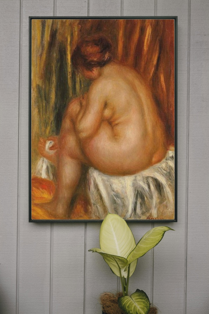 After Bathing (nude study) by Pierre-Auguste Renoir Impressionism Art dated 1910