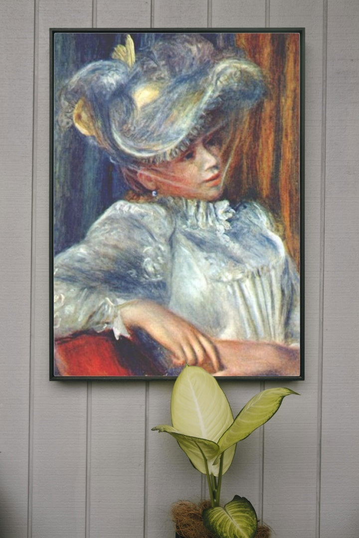 Woman in a hat by Pierre-Auguste Renoir Impressionism Art dated 1895