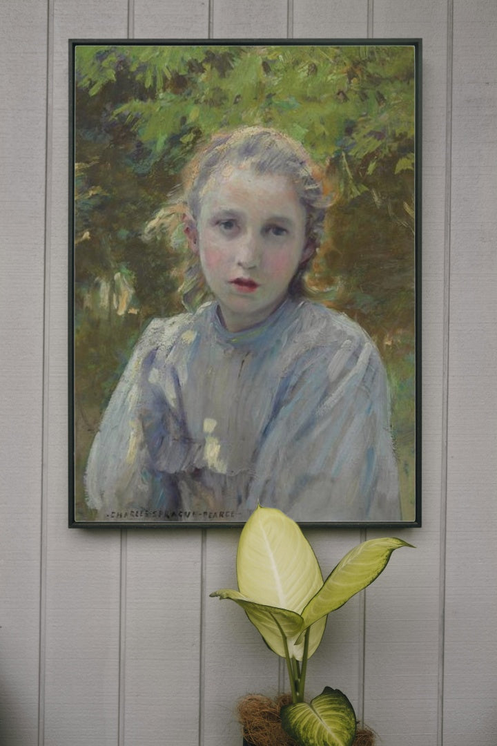 Portrait of a Young Girl by Charles Sprague Pearce Impressionism Art