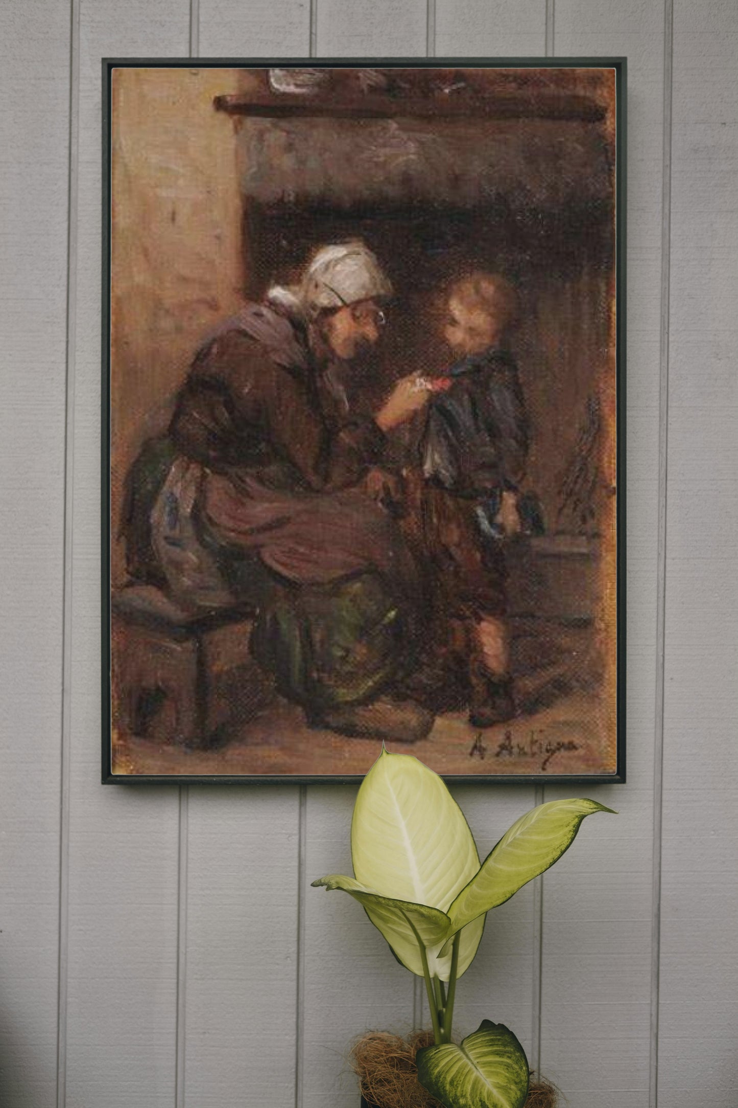 Young Breton schoolboy showing his medal by Alexandre Antigna Naturalism Art