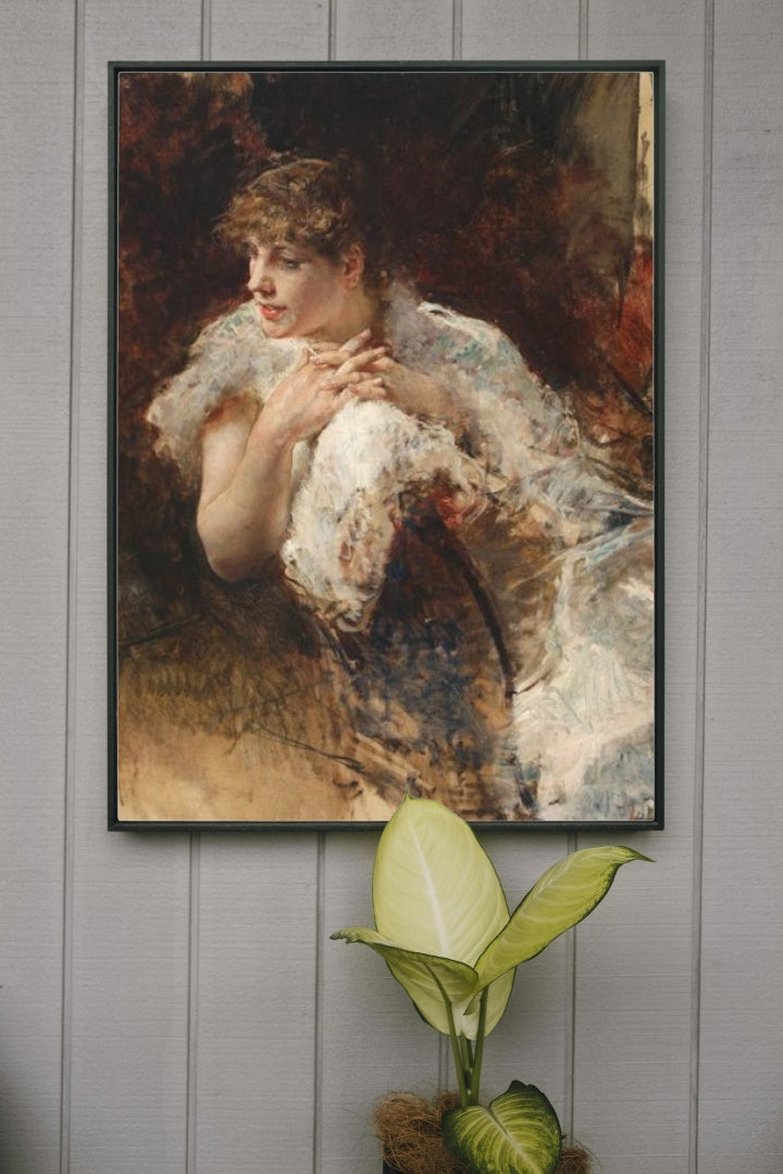 Neapolitan lady by Giuseppe De Nittis Impressionism Art dated 1879