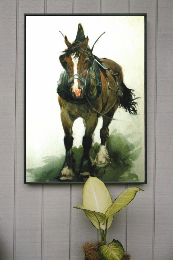 Horse by Tom Scott Realism Art dated 1890