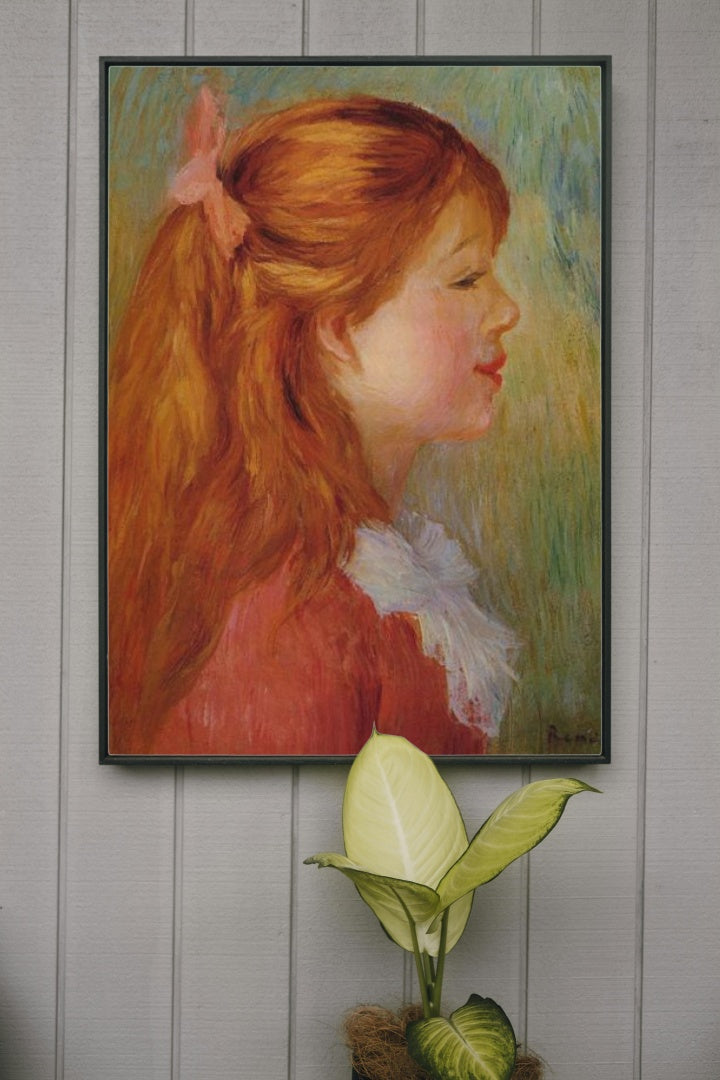 Young Girl with Long Hair in Profile by Pierre-Auguste Renoir Impressionism Art dated 1890