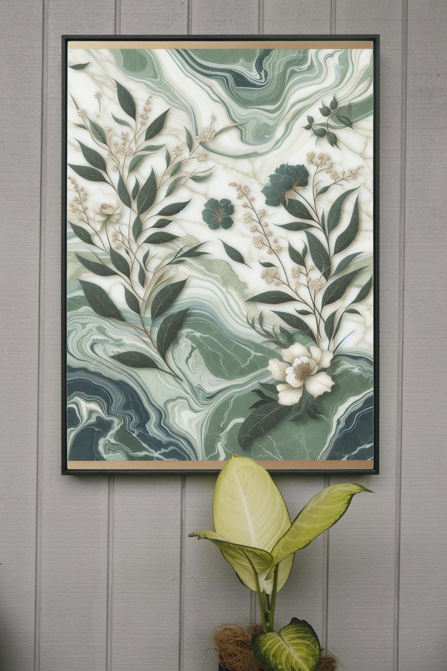 Verdant Vismaya Floral Oilpainting Art