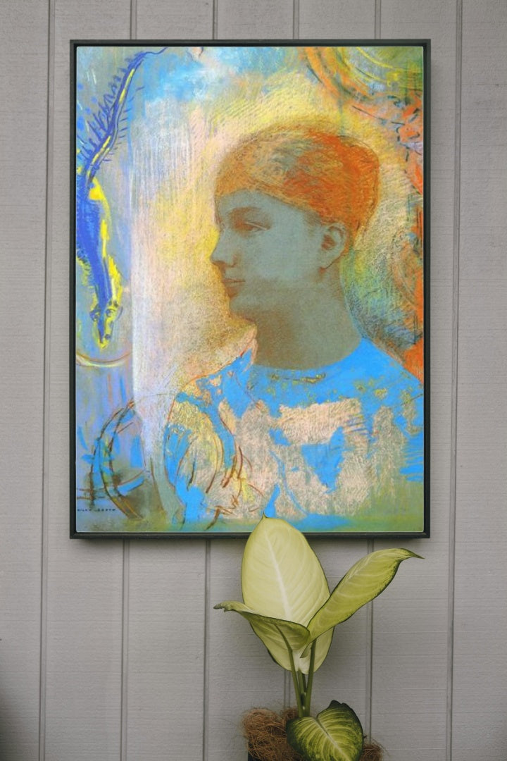 Young Girl Facing Left by Odilon Redon Symbolism Art