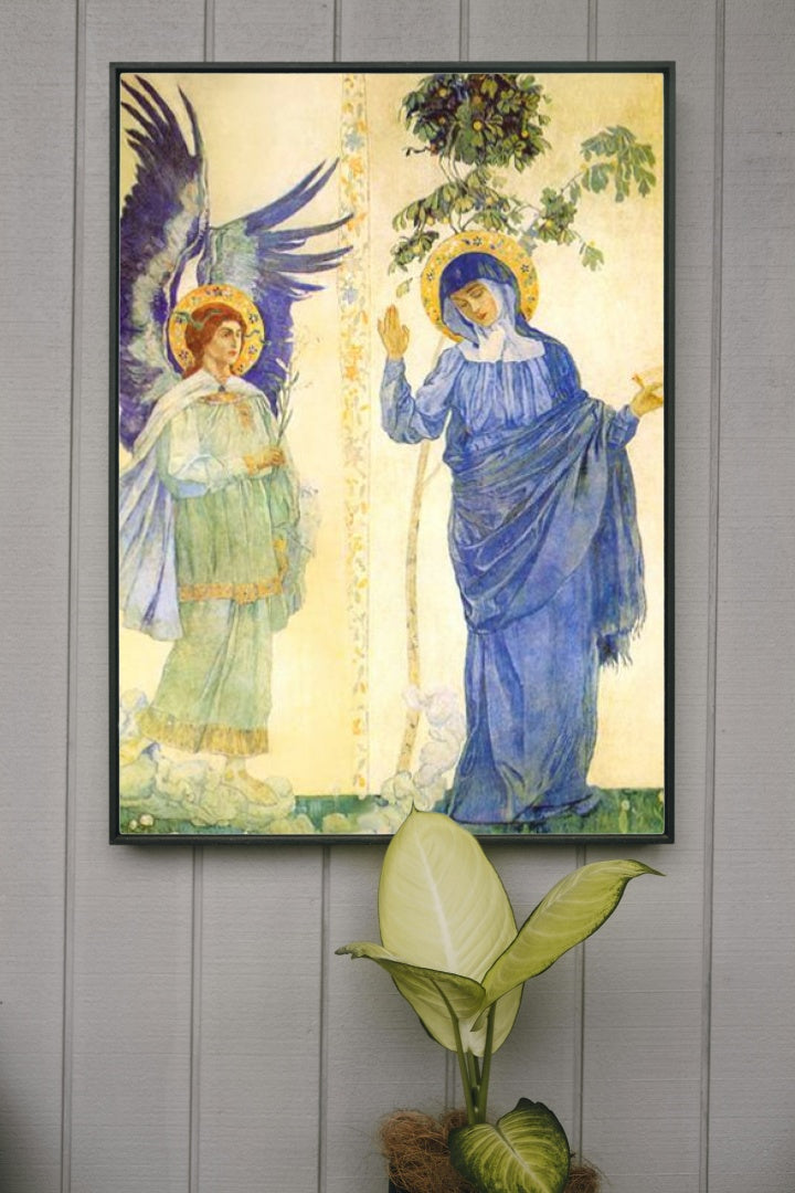 Annunciation by Mikhail Nesterov Art Nouveau (Modern) Art