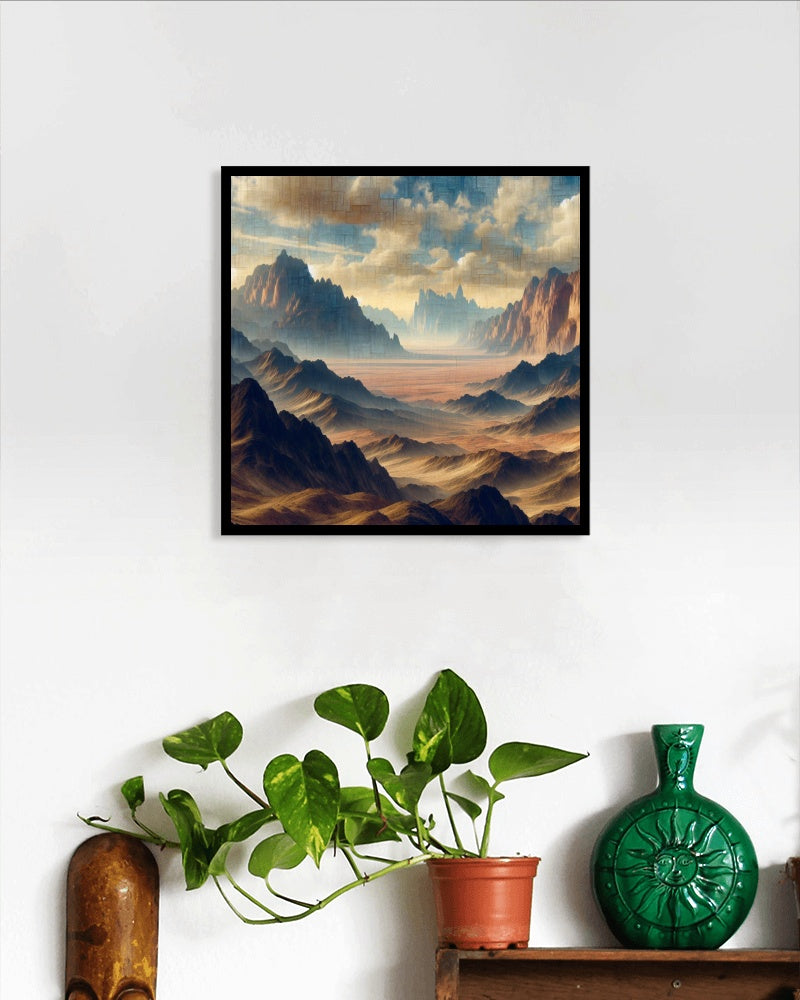 Seraphic Anugrahitum Vista: Majestic Landscape Oil Painting