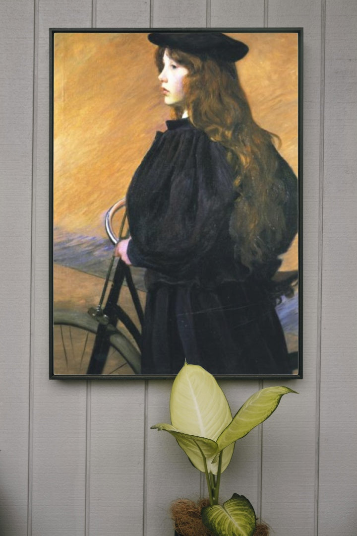 Young Bicyclist by Lilla Cabot Perry Impressionism Art dated 1895