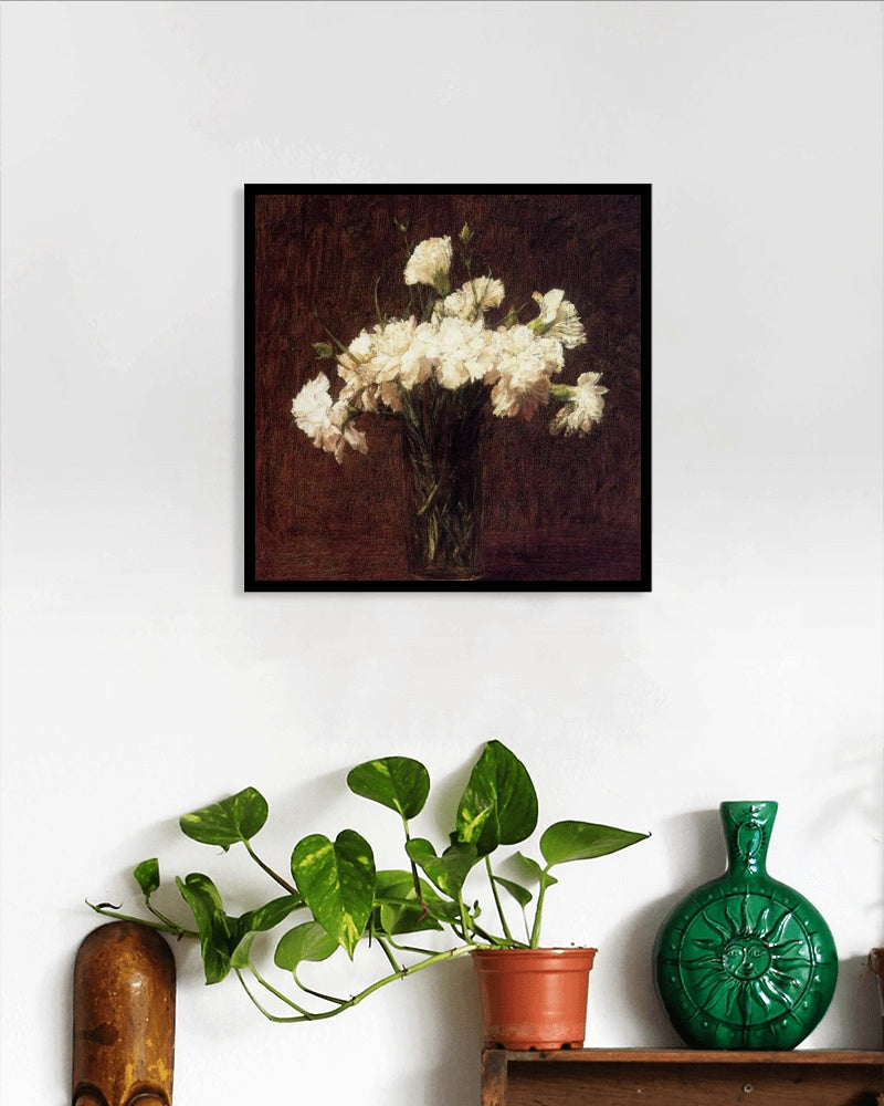 White Carnations by Henri Fantin-Latour Realism Art dated 1904