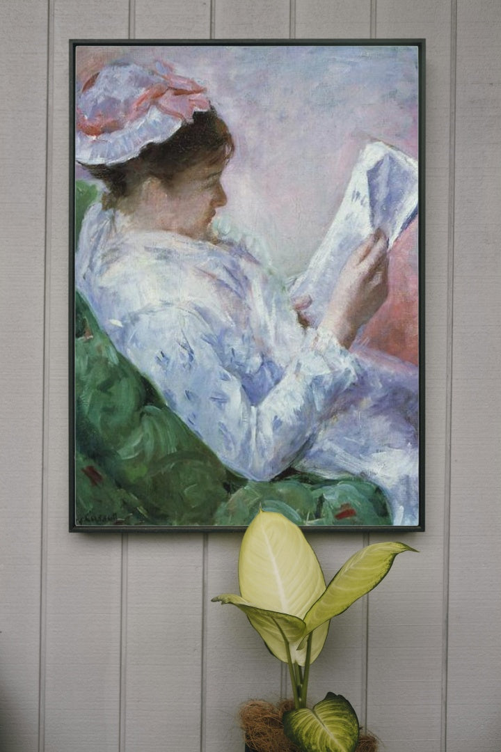 Woman Reading by Mary Cassatt Impressionism Art dated 1879