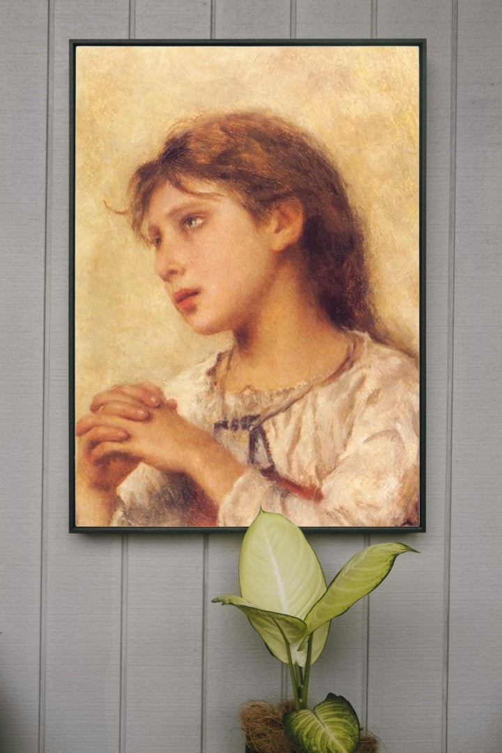 Girl praying by Joan Brull Art Nouveau (Modern) Art