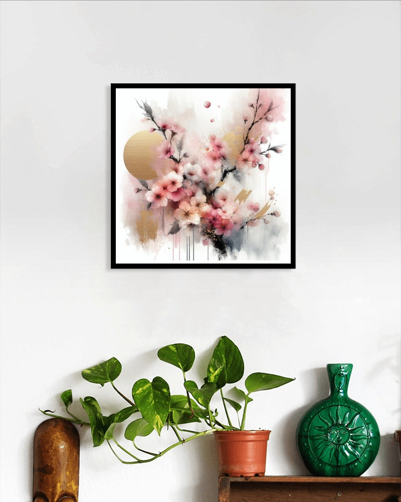 Luminiscenta Sakura: Opulent Japanese Watercolor Art