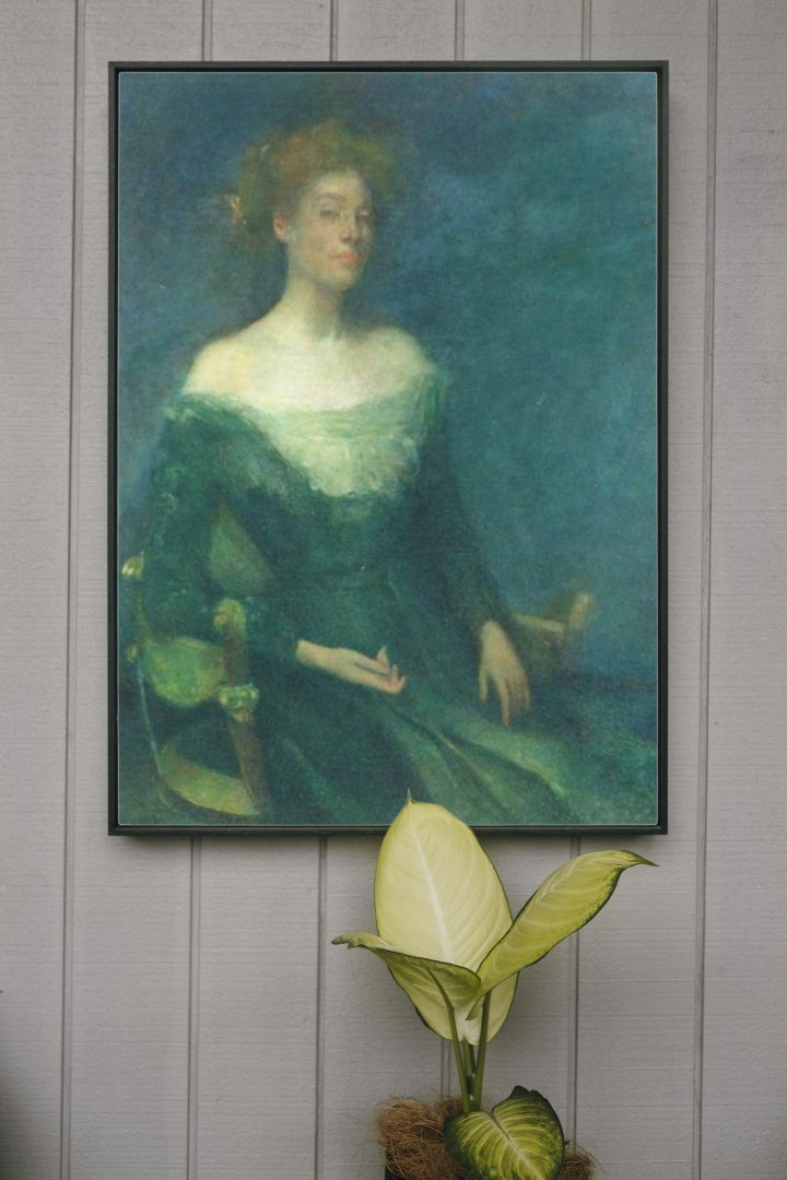 Lyda in Green by Thomas Dewing Tonalism Art dated 1898