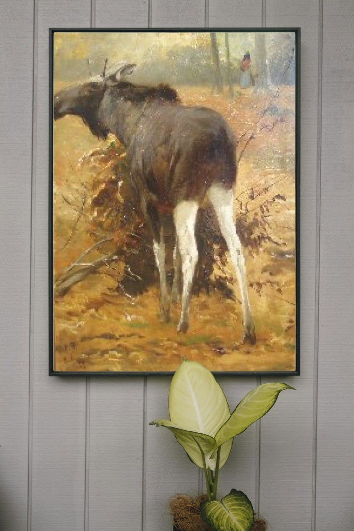 Browsing Moose by Richard Friese Naturalism Art