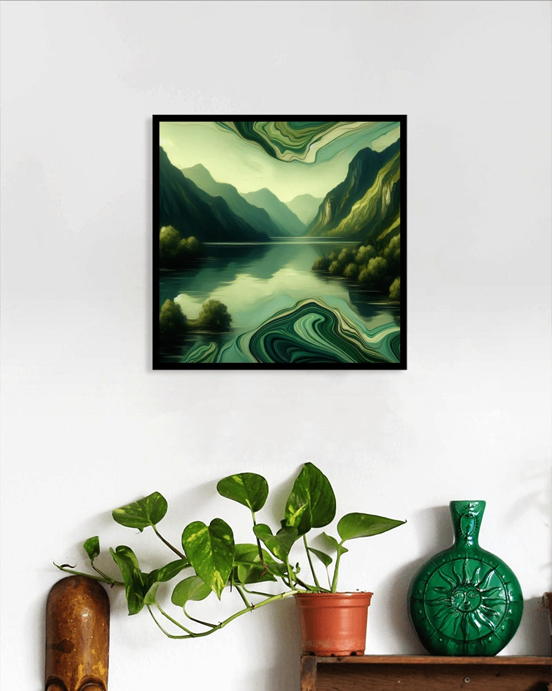 Verdant Ananta Vistara: Modern Landscape Oilpainting