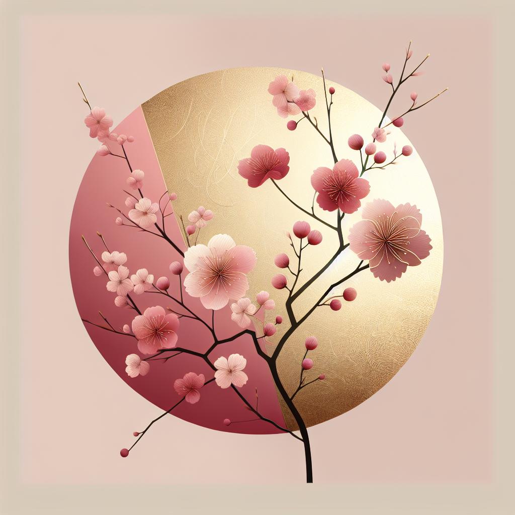 Aureate Sakura: Luminous and Seraphic Japanese Wall Art