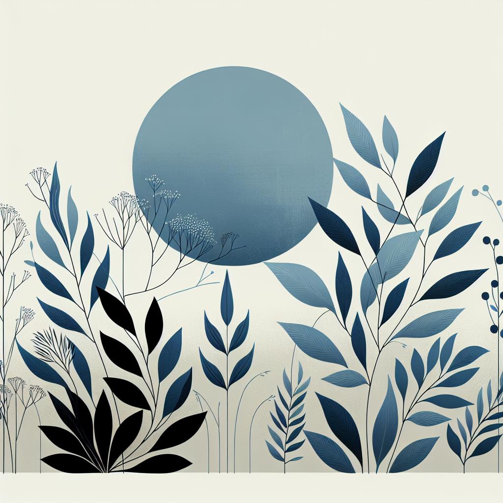 Serene Blue Botanical Art