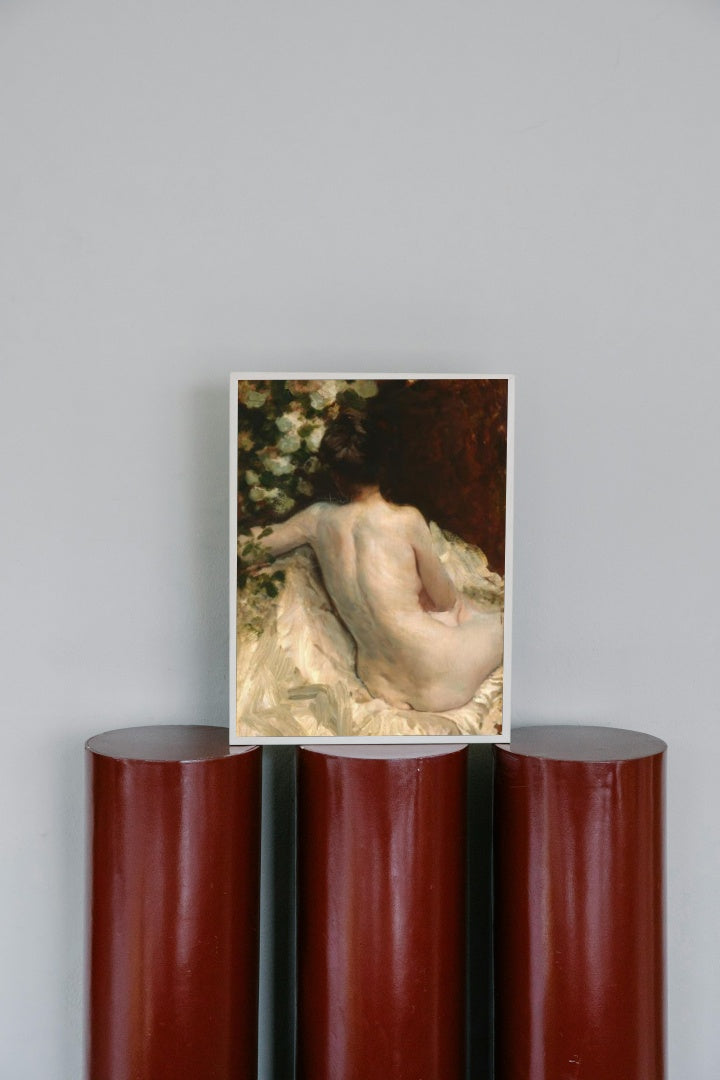 Nude from the back (L&#233;ontine) by Giuseppe De Nittis Impressionism Art dated 1880