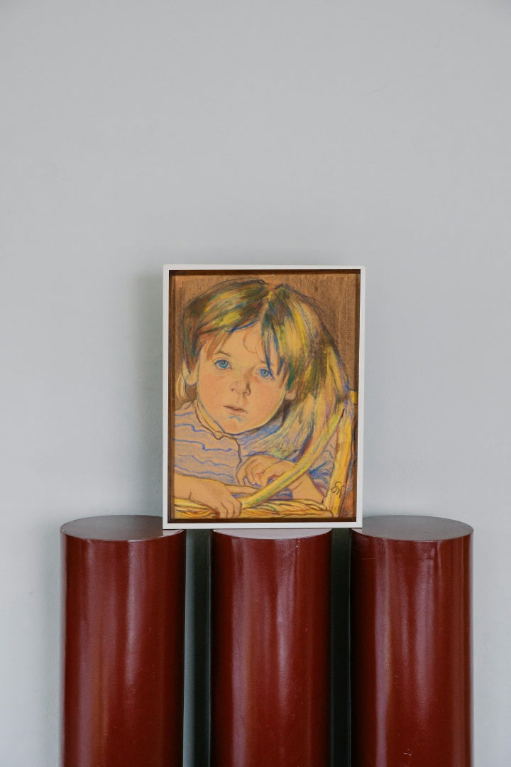 Child&#39;s Head by Stanisław Wyspiański Art Nouveau (Modern) Art dated 1900