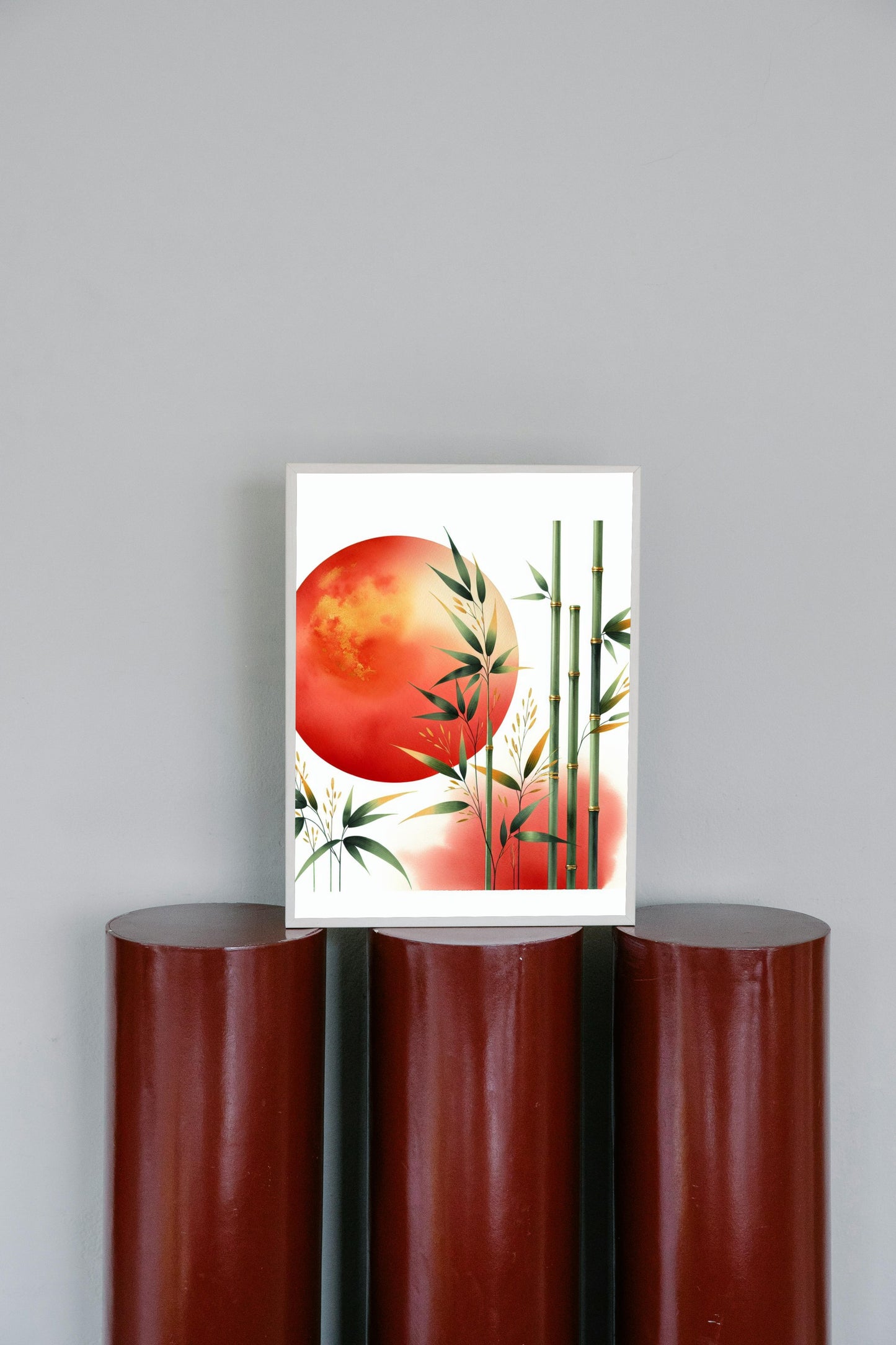 Luminiscent Prajna Japanese Art: Vibrant Surya Bamboo Vista