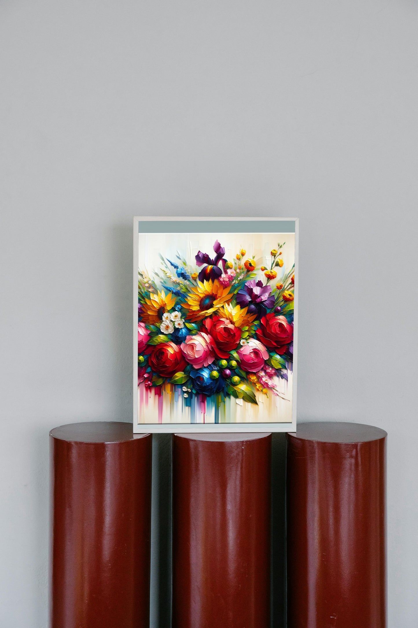 Vibrant Amara Blossomus: Modern Floral Oil Painting