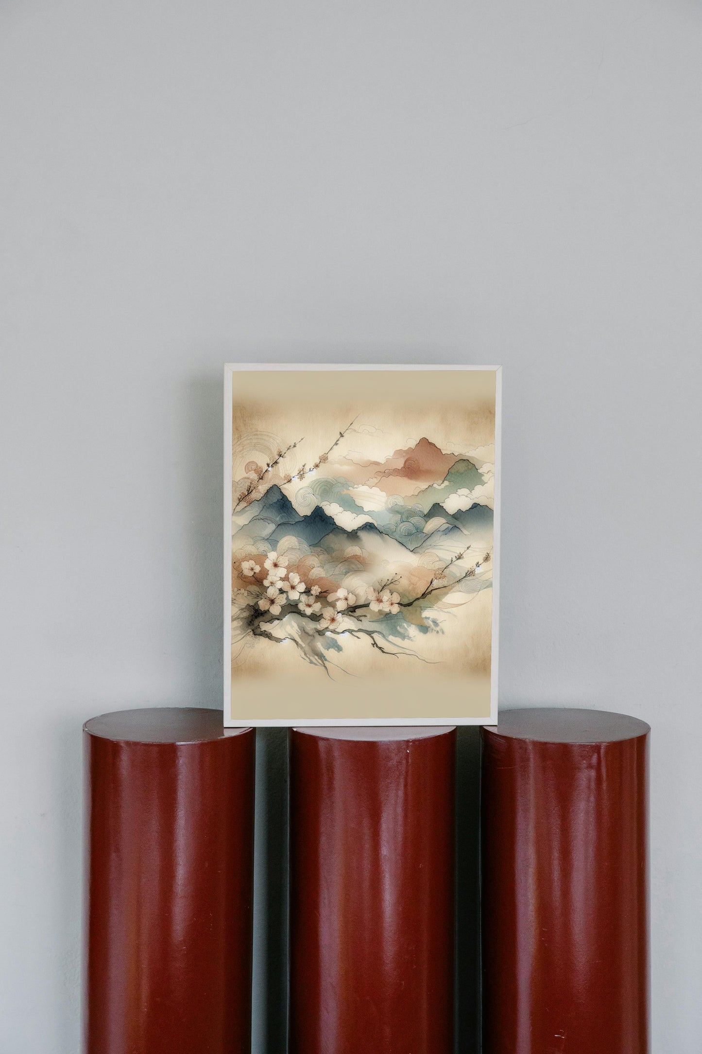 Serenum Natura Japanese Watercolor: Modern Aesthetic with Sandstone