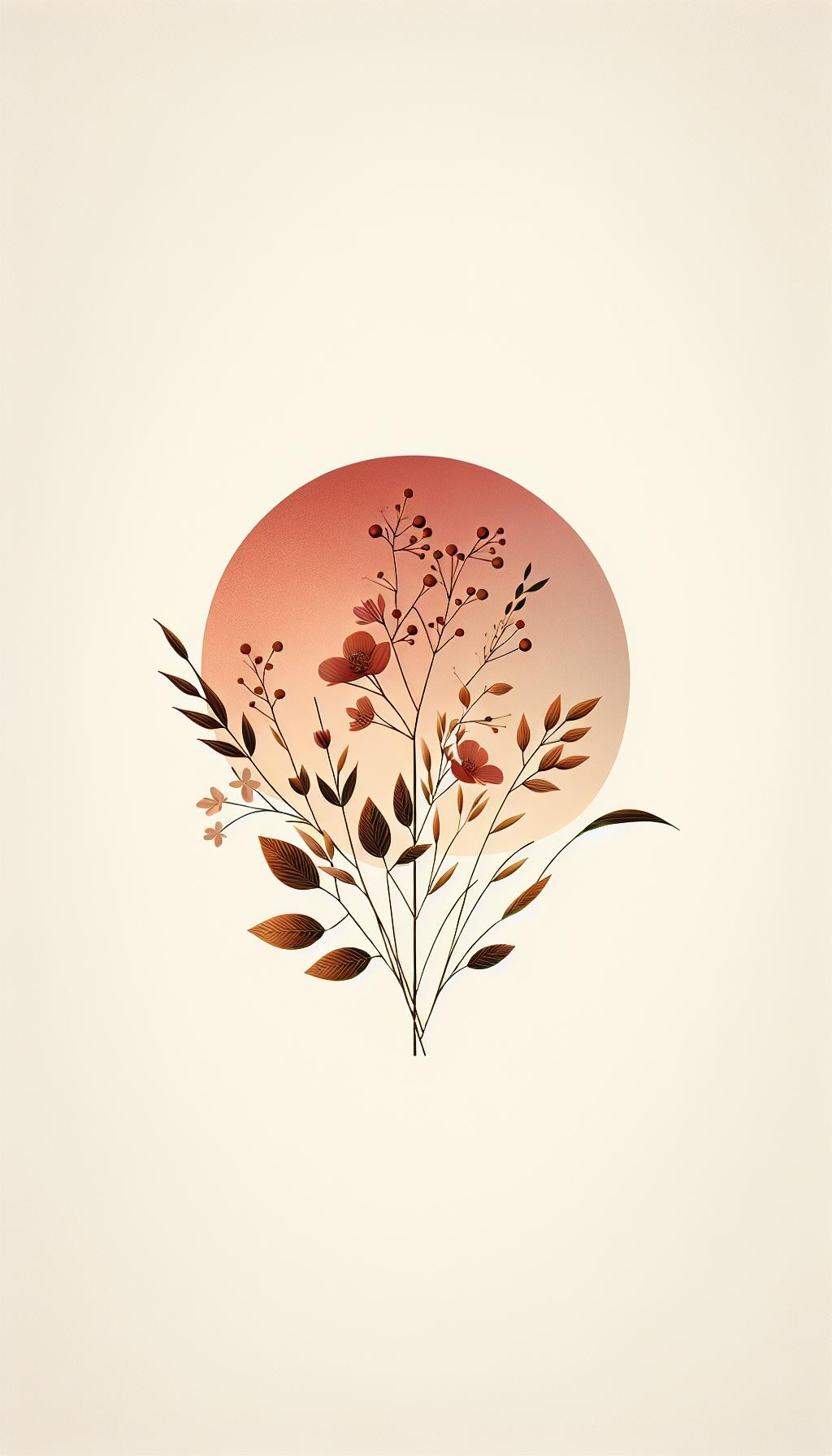 Serene Sunset Botanical Art