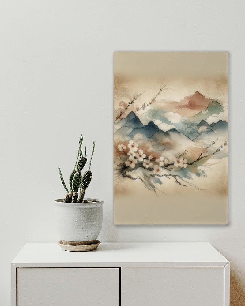 Serenum Natura Japanese Watercolor: Modern Aesthetic with Sandstone