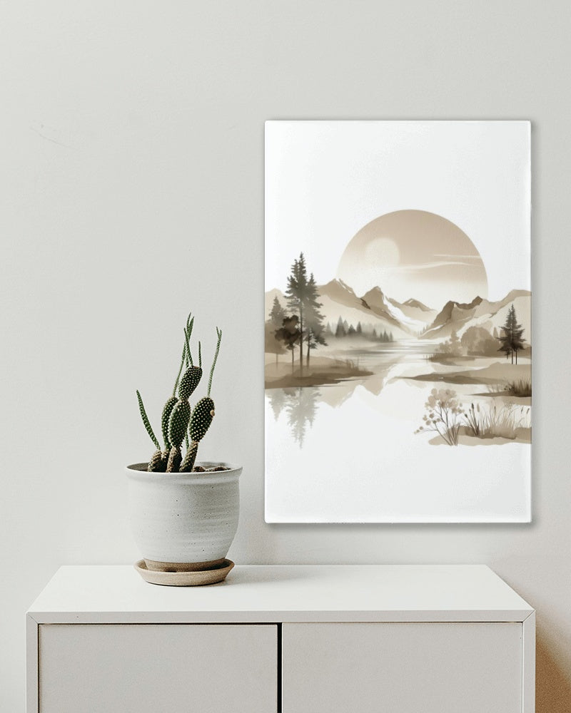 Seraphic Praantika Landscape Art: Tranquil Beige Horizons