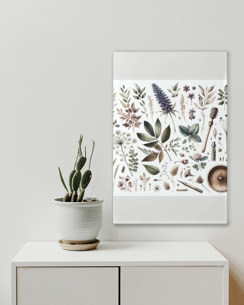 Verdantia Serenus Botanical Art: Modern Watercolor Illustration of Organic Flora