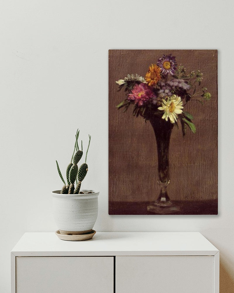 Daisies and Dahlias by Henri Fantin-Latour Realism Art dated 1872