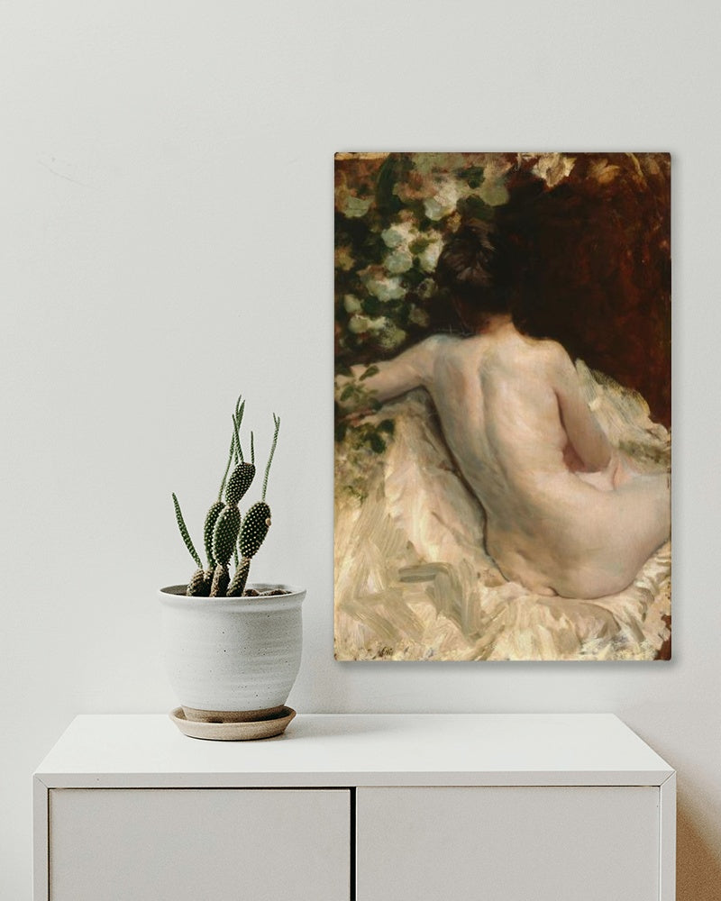 Nude from the back (L&#233;ontine) by Giuseppe De Nittis Impressionism Art dated 1880