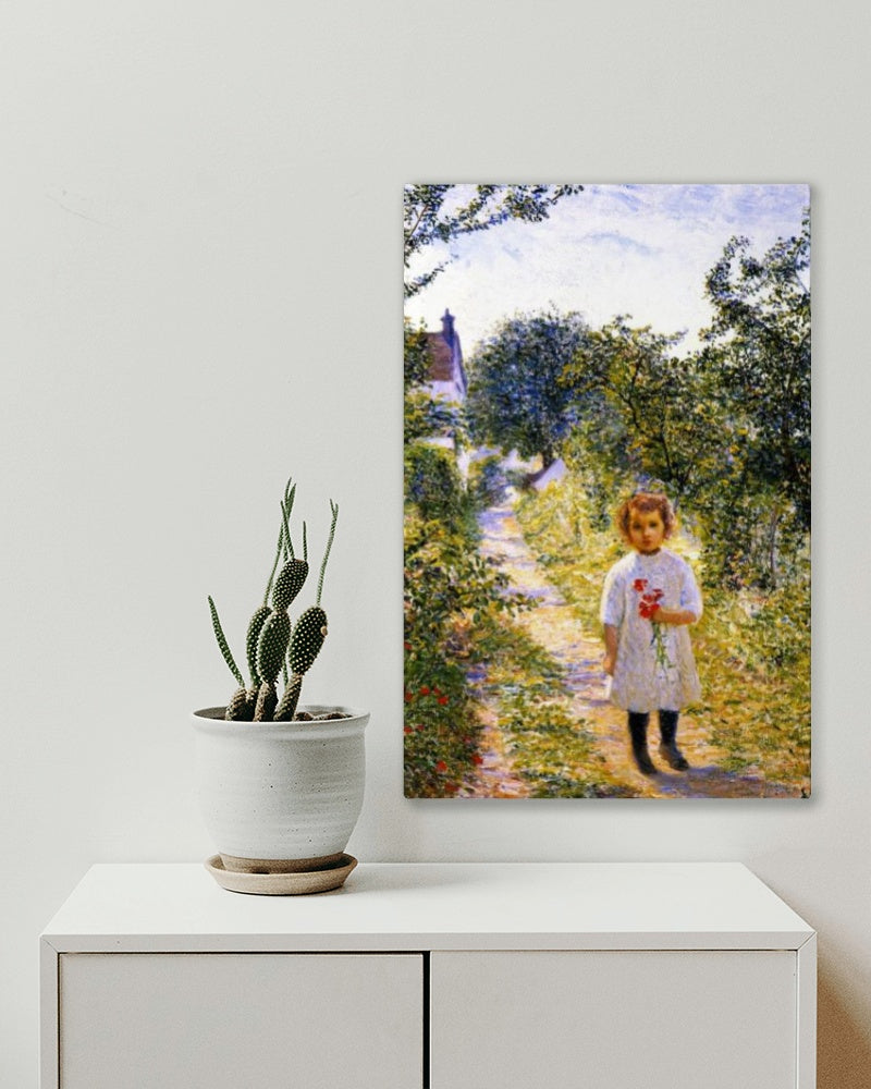 Little Girl n a Lane, Giverny by Lilla Cabot Perry Impressionism Art dated 1907