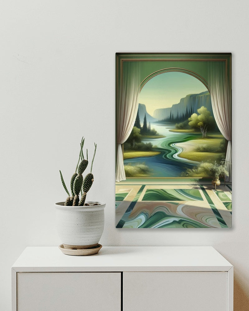 Verdant Prasinus Landscape Oilpainting Art