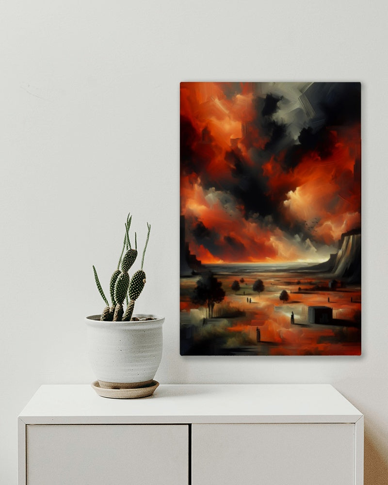 Aurora Nigrumque Vastum - Expansive and Mysterious Landscape Oil Painting