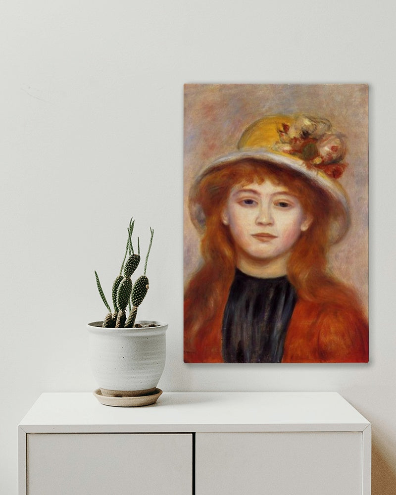 Woman Wearing a Hat by Pierre-Auguste Renoir Impressionism Art dated 1889