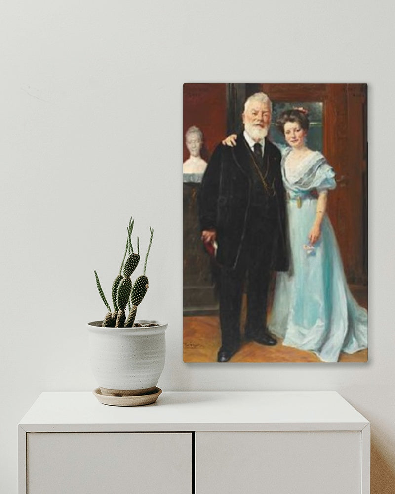 Portrait of Dr. Phil. Brewer Carl Jacobsen with his youngest daughter by Peder Severin Kroyer Realism Art dated 1908